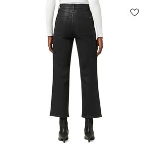 Hudson coated black Noa highrise straight crop jeans 29 evening sheen denim jean